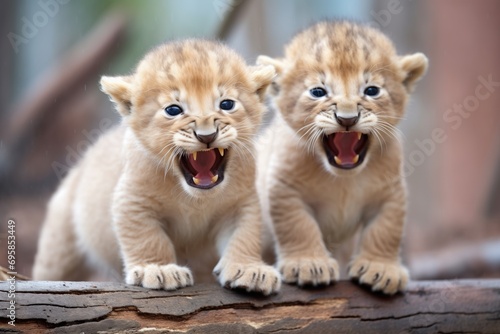lion cubs first attempt at a roar © primopiano