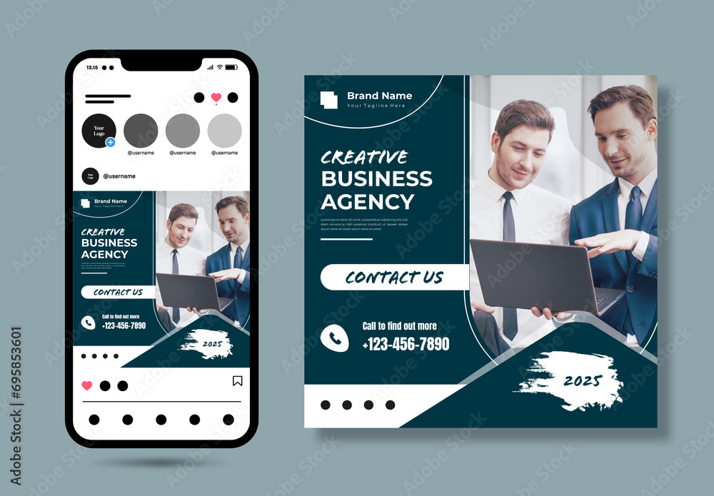 Social Media Marketing Layout Stock Template | Adobe Stock