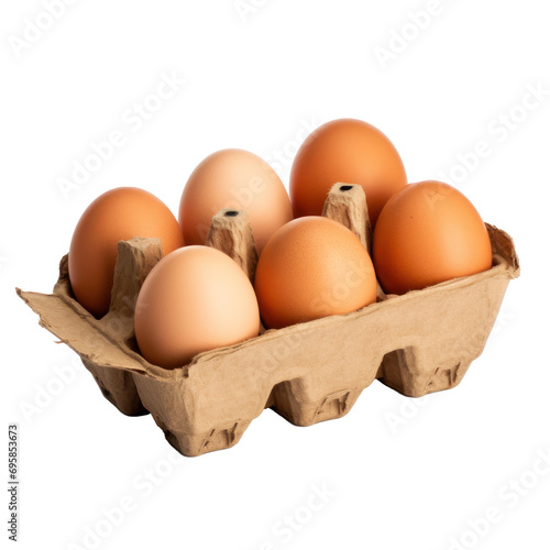 Eggs in cardboard box on transparent background.  © notannft