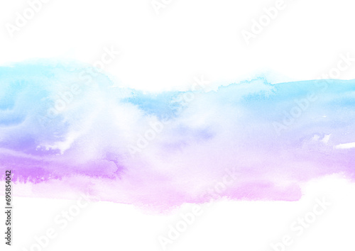 水色から紫色のグラデーションの水彩テクスチャ素材のイラスト