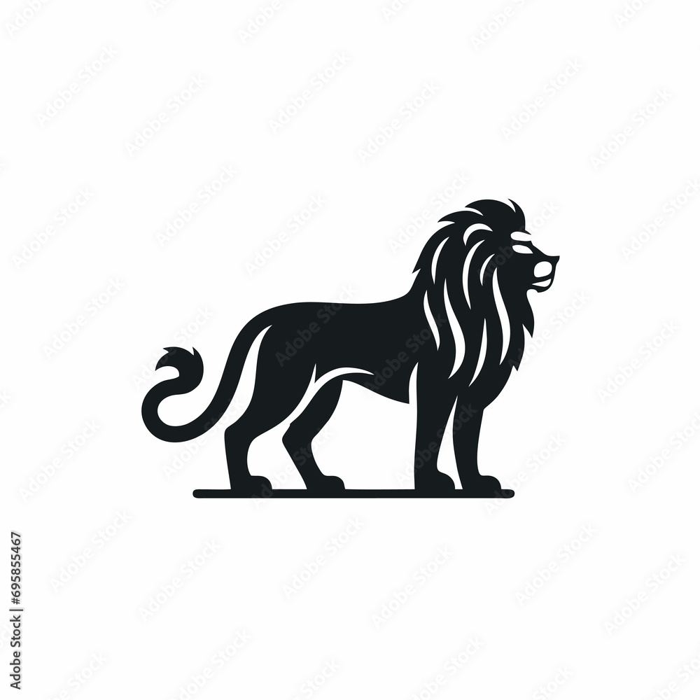 Obraz premium Lion silhouette minimalist logo design