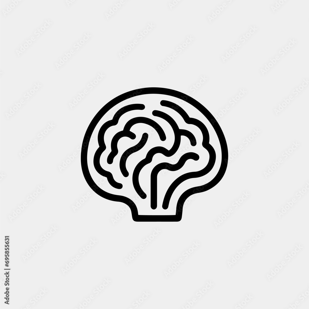 human brain vector icon isolated on white human brain vector icon isolated on white