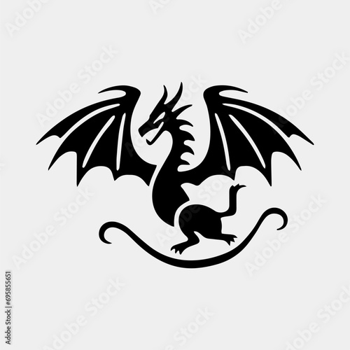 isolated dragon icon. dragon logo. vector illustration