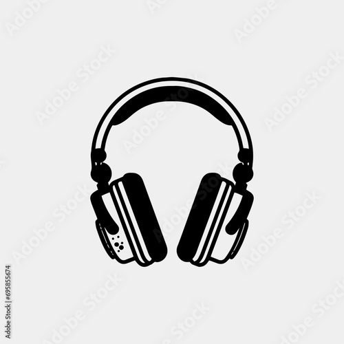 headphones vector icon on white background