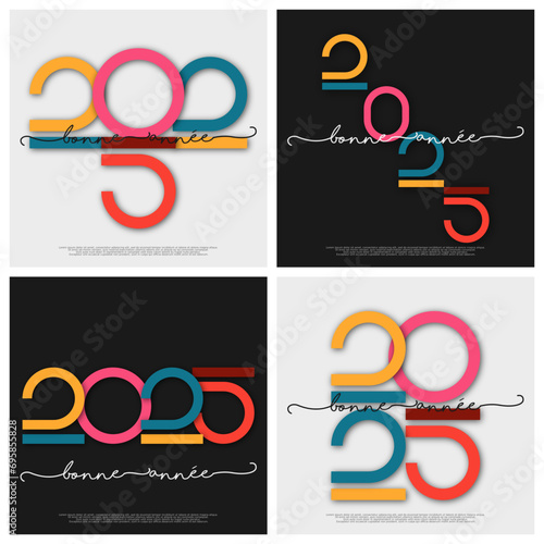 Bonne année - meilleurs vœux 2025 - vecteur pour affiche, bannière, salutation et célébration du nouvel an 2025.