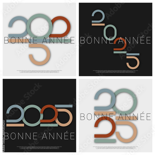 Bonne année - meilleurs vœux 2025 - vecteur pour affiche, bannière, salutation et célébration du nouvel an 2025.