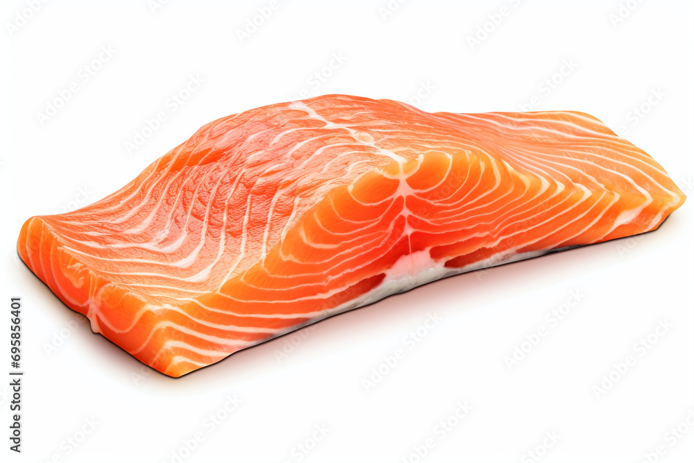 Salmon slices isolated on white background