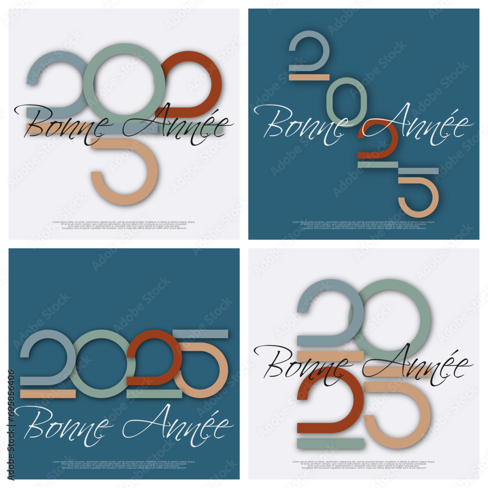 Bonne année meilleurs vœux 2025 vecteur pour affiche, bannière, salutation et célébration du