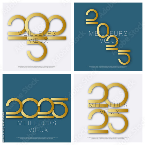 Bonne année - meilleurs vœux 2025 - vecteur pour affiche, bannière, salutation et célébration du nouvel an 2025.