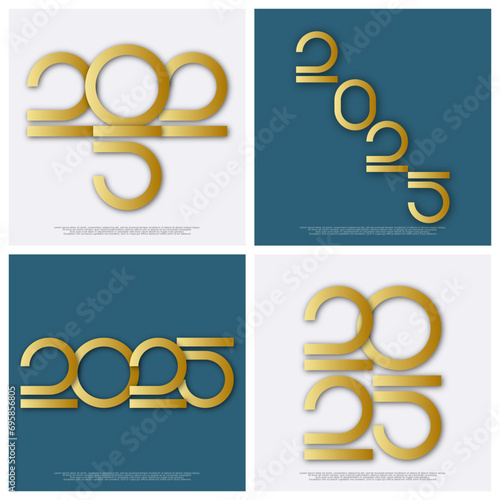 Happy new year - best wishes 2025 with colorful truncated number. Perfect vector for poster, banner, greeting and new year 2025 celebration.