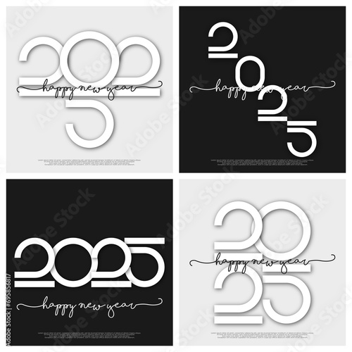 Happy new year - best wishes 2025 with colorful truncated number. Perfect vector for poster, banner, greeting and new year 2025 celebration.