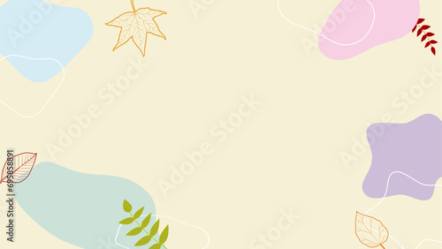 カラフルで抽象的な液体シェイプのフレームイラスト