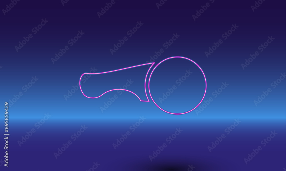 Neon angle grinder symbol on a gradient blue background. The isolated symbol is located in the bottom center. Gradient blue with light blue skyline Neon angle grinder symbol on a gradient blue background. The isolated symbol is located in the bottom center. Gradient blue with light blue skyline