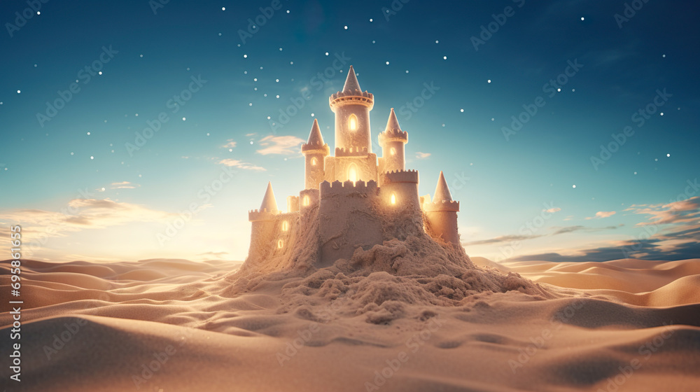 幻想的な砂のお城の風景
