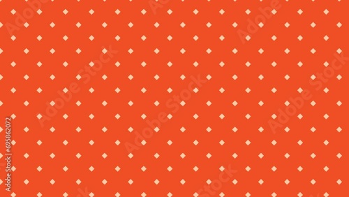 Orange square dot motion video background. Retro memphis background