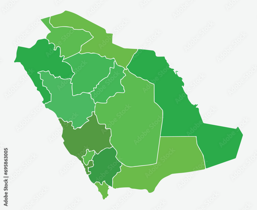 Fototapeta premium Modern Map - Saudi Arabia with regions SA