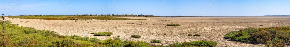 The Camargue nature reserve in France - arid landscape