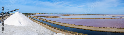 Salt production in the salworks of Aigues Mortes, France.