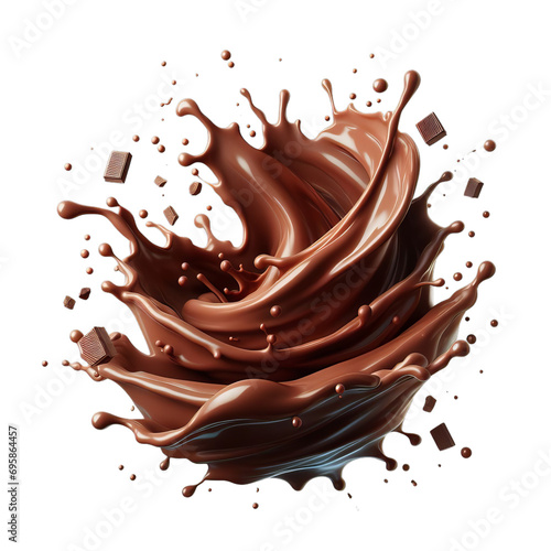 chocolate splash isolated on transparent or white background, png