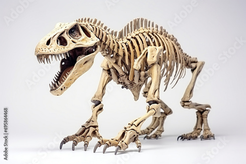 skeleton of dinosaur t-rex of toy in white background © Robin