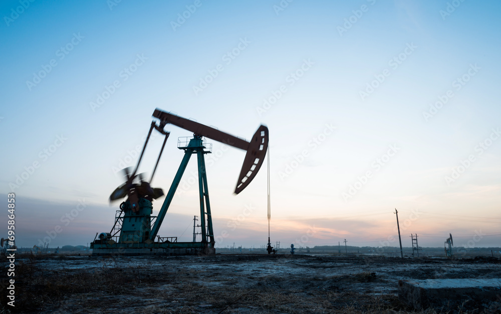 The oilfield with pump units The oilfield with pump units