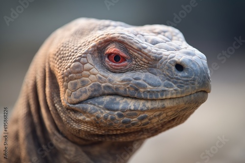 komodo dragons head close-up in sun