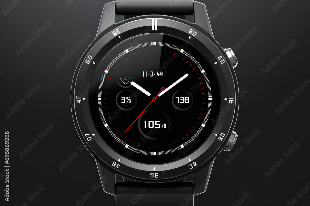 Round wrist watch on dark background Round wrist watch on dark background