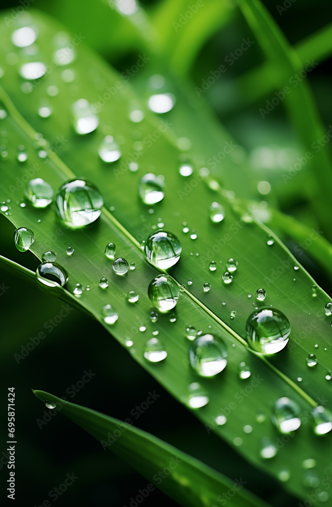 Dew's Crystalline Dance on Verdant Blades Dew's Crystalline Dance on Verdant Blades