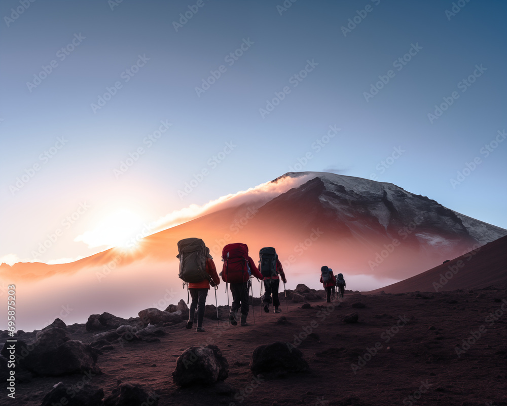 sunset in KIlimanjaro.