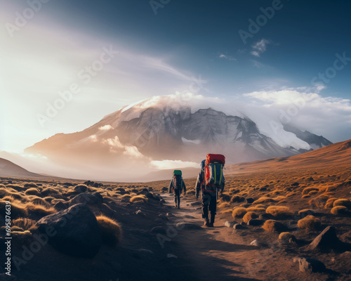 hiker in Kilimanjaro.