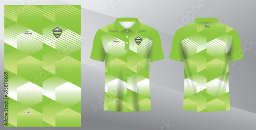 green abstract polo jersey mockup for sport uniform