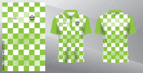 green abstract polo jersey mockup for sport uniform