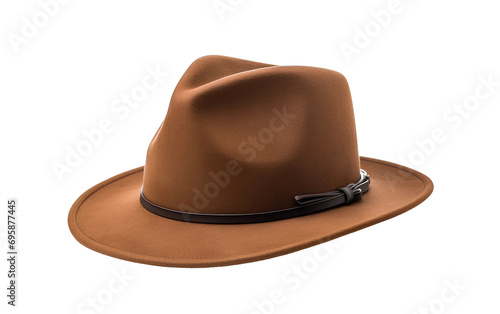 Brown Fedora Hat Illustration on a White or Clear Surface PNG Transparent Background