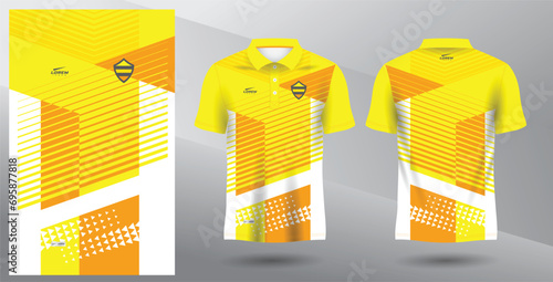 yellow abstract polo jersey mockup for sport uniform