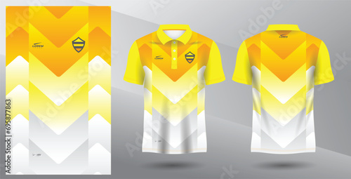 yellow abstract polo jersey mockup for sport uniform