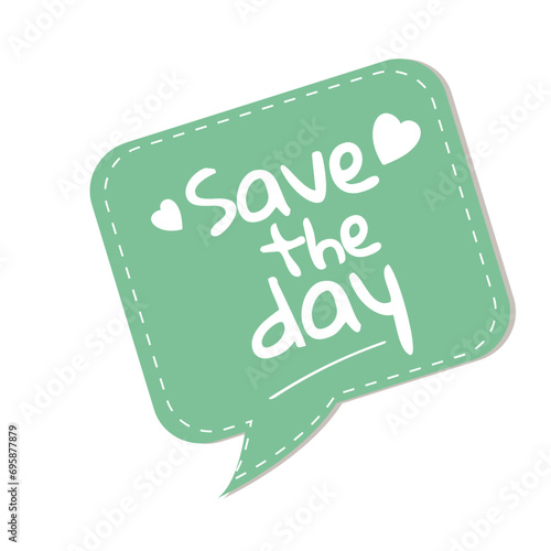 Light green wedding theme sticker. Our Wedding day. Heart-shaped, square, cloud-shaped stickers. ライトグリーンのウェディングテーマのステッカー。 私たちの結婚記念日。 ハート型、四角い、雲型のステッカー。