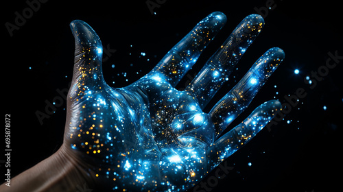 Skin of universe dotted with stars from Milky Way galaxy, AI Generated