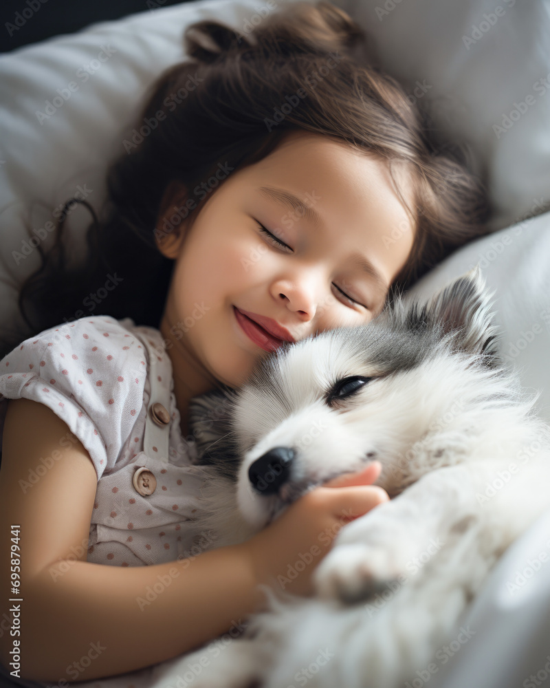 girl with a puppy girl with a puppy