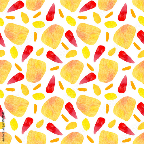 seamless pattern with abstract multicolored watercolor spots
