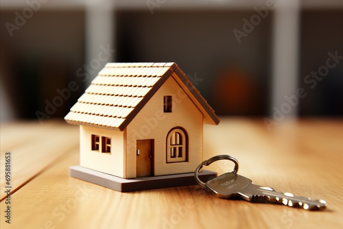 Discover Your Dream Home - Step through the Open Door with Key and House-Shaped Keychain