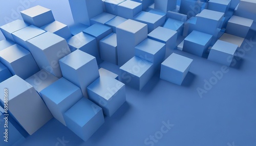 abstract 3d render blue geometric background design with cubes