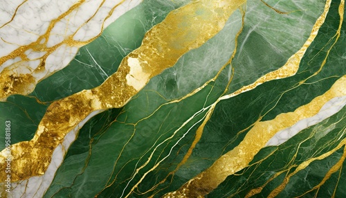 gold and green marble stone textured background wallpaper generative ai