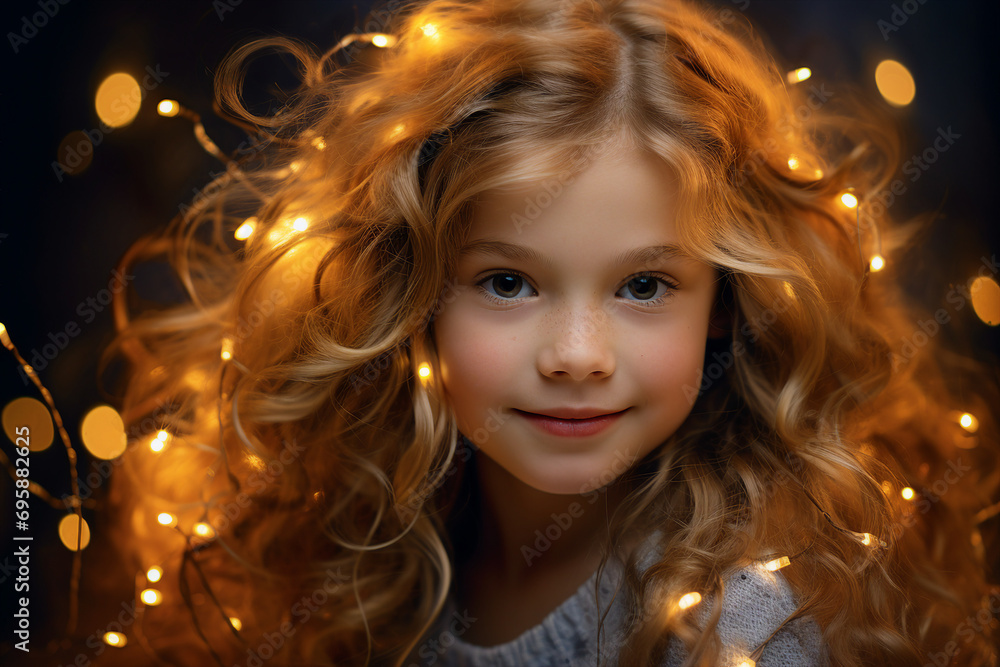Generative AI happy child decorated christmas tree christmas gifts festive indoor living room magic Generative AI happy child decorated christmas tree christmas gifts festive indoor living room magic