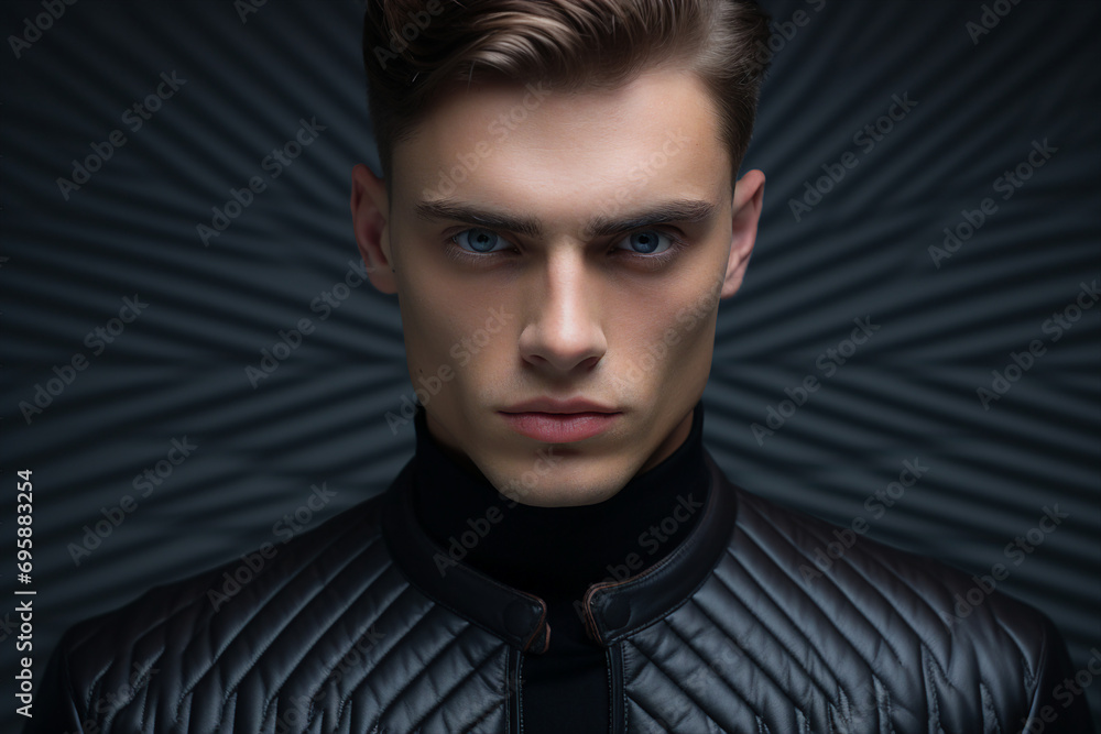Obraz premium Photography of a nice man created with generative ai isolated on dark grey background
