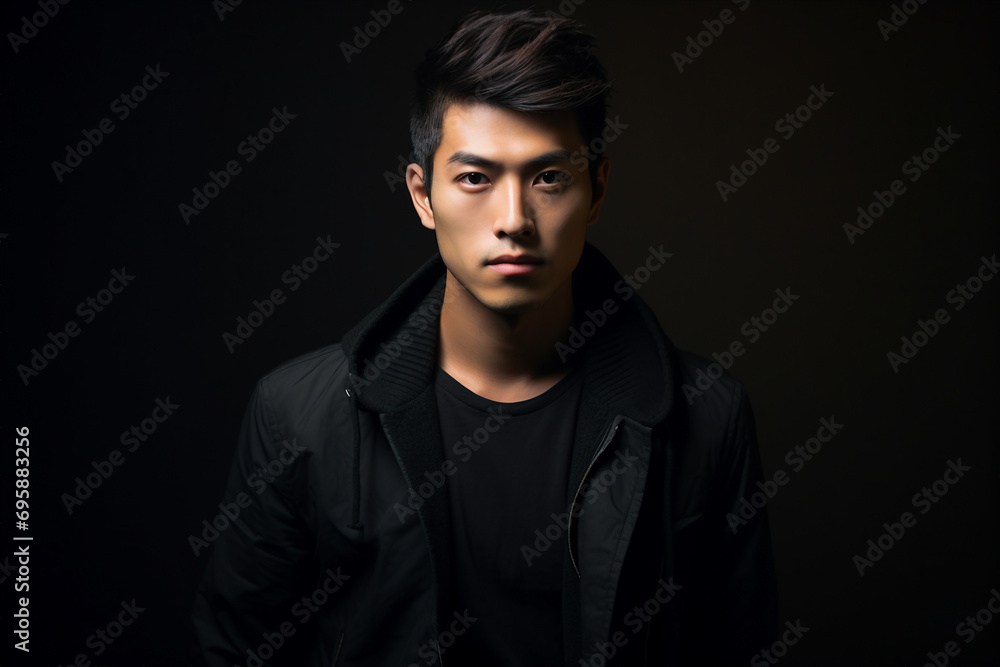 Photography generative ai of a nice groomed man wear stylish clothes on creative background Photography generative ai of a nice groomed man wear stylish clothes on creative background