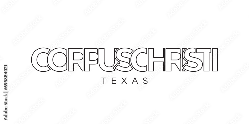 Corpus Christi, Texas, USA typography slogan design. America logo with graphic city lettering for print and web.