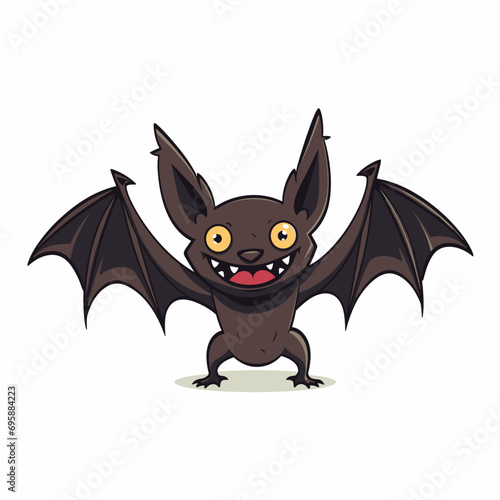 Cute funny cartoon bat. Vector illustration. Cartoon style. Halloween.