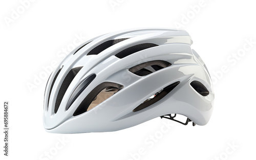 Silver and White Color Rider Helmet on a White or Clear Surface PNG Transparent Background