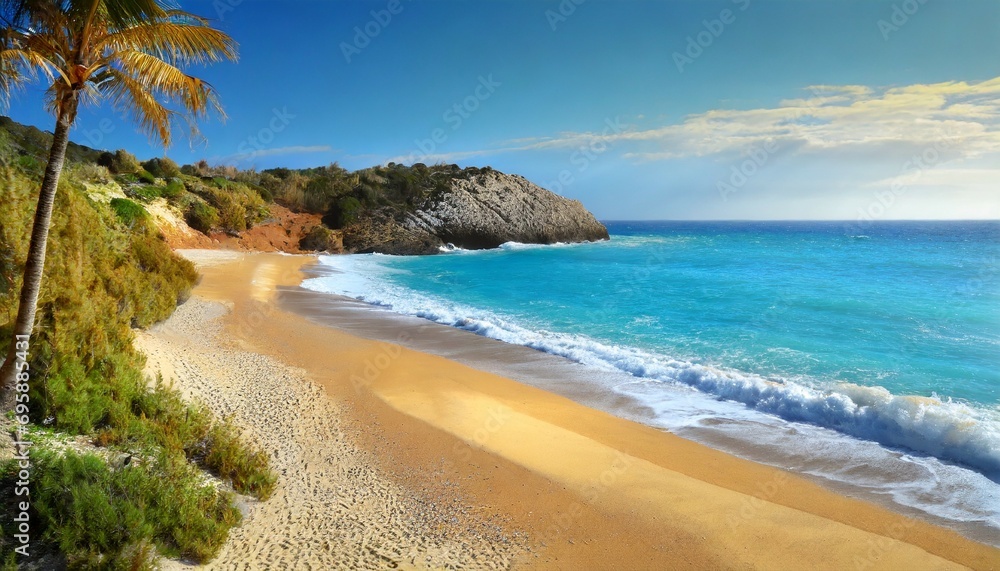 idyllic tropical sand beach background