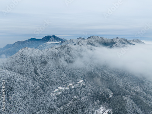 Winter snow scene in Lushan/Mountain Lu National Park Scenic Area, Jiujiang, Jiangxi, China photo